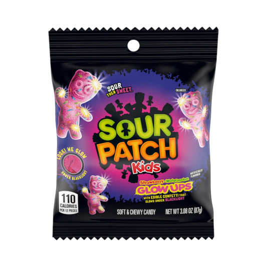 CANDY SOUR PATCH KIDS 87 GR GLOW UPS STRAWBERRY WATERMELON | 12 x 87g
