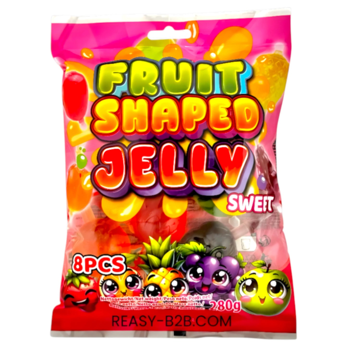 CANDY FRUIT SHAPED JELLY 280 GR SWEET BAG | 24 x 280g