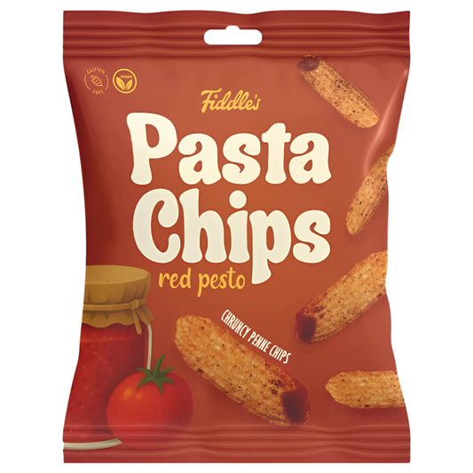 SNACK FIDDLES 80 GR PASTA CHIPS RED PESTO | 10 x 80g
