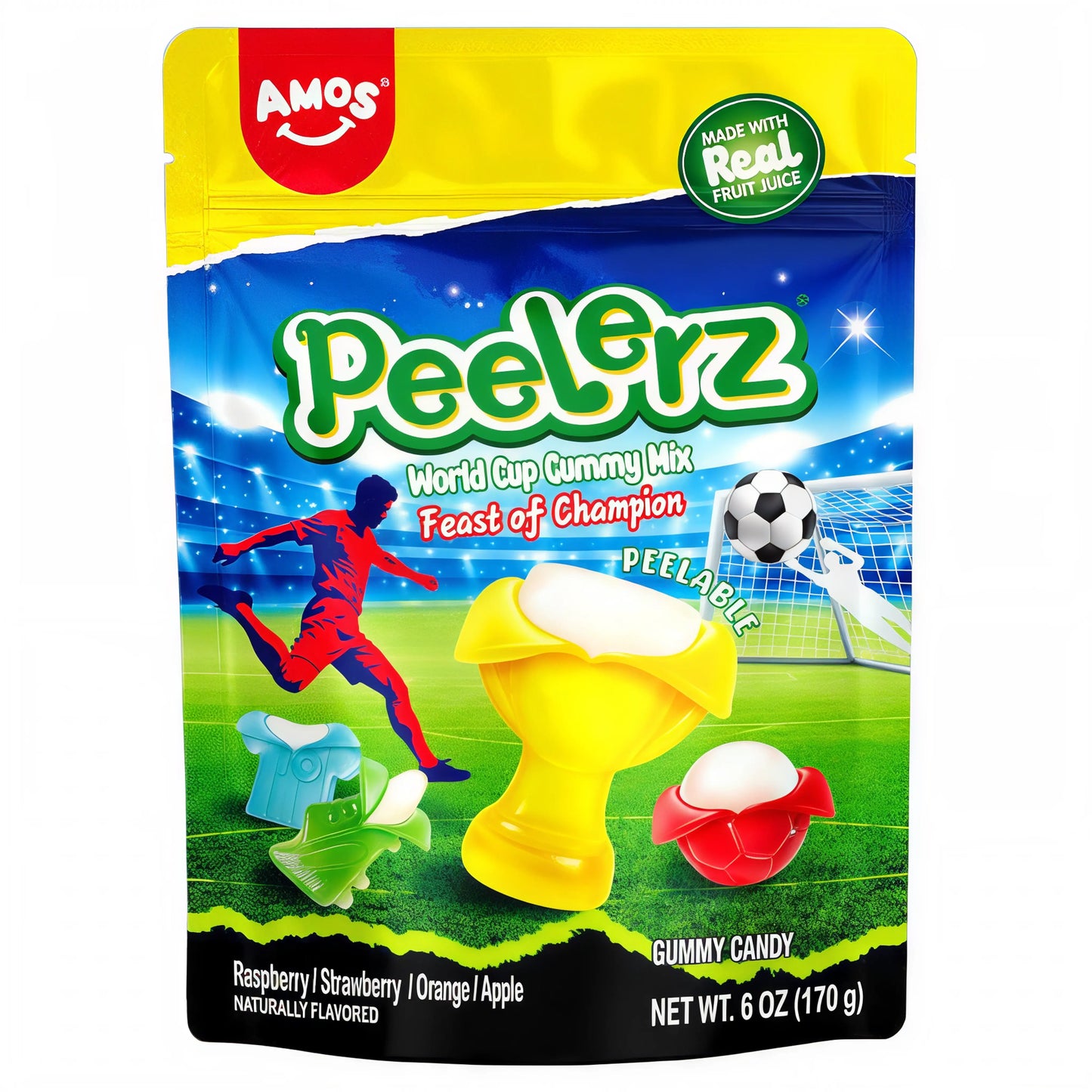 CANDY AMOS 170 GR PEELERZ WORLD CUP GUMMY | 12 x 170g