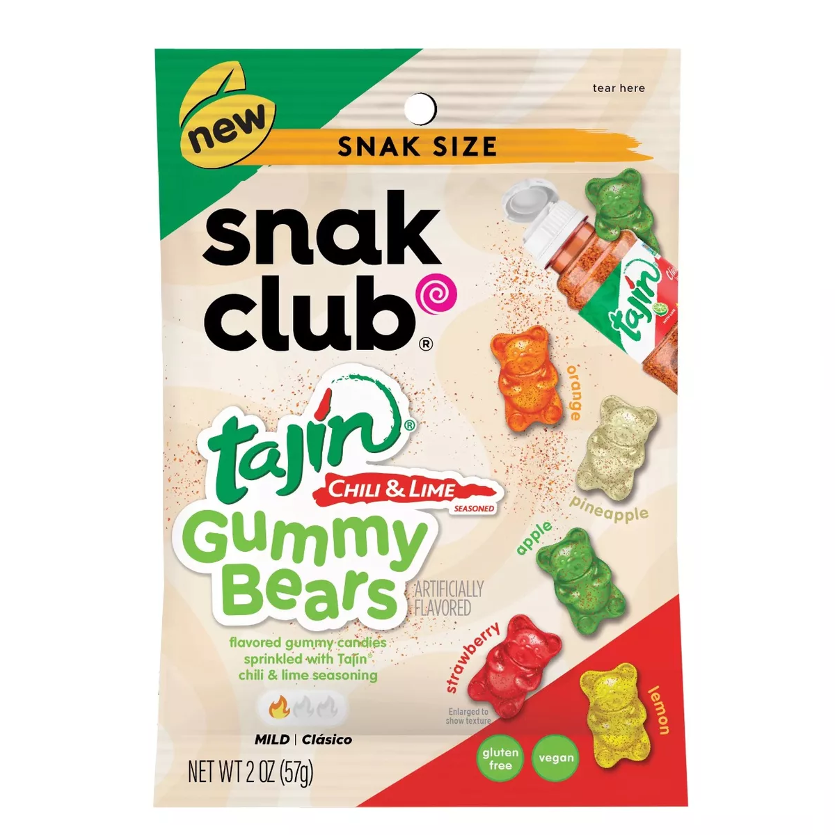 CANDY SNAK CLUB 57 GR TAJIN GUMMY BEARS | 12 x 57g