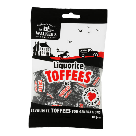 CANDY WALKER'S NOUNSUCH 150 GR LIQUORICE TOFFEES | 12 x 150g