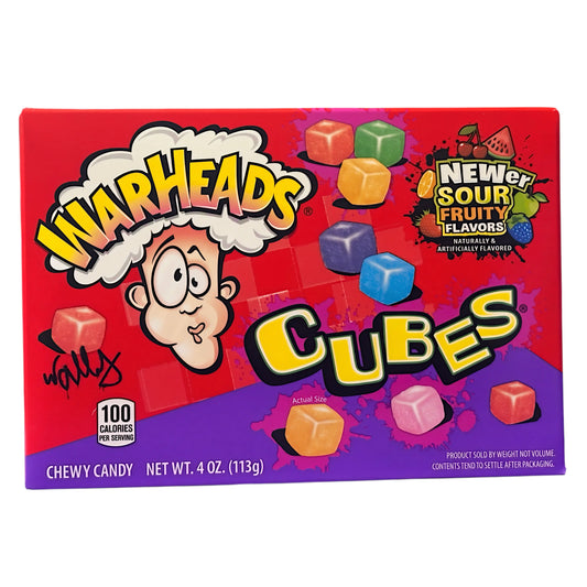 CANDY WARHEADS 99 GR CHEWY CUBES THEATER BOX | 12 x 99g