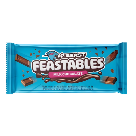 CANDY MR BEAST 10 x 60 GR FEASTABLES MILK CHOCOLATE BLUE PACK