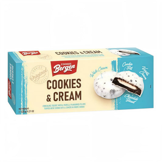 COOKI BERGEN 128 GR COOKIES AND CREAM | 18 x 128g
