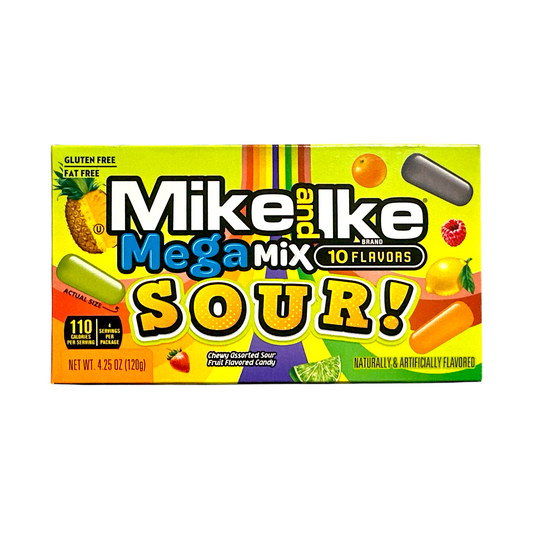CANDY MIKE & IKE 120 GR MEGA MIX SOUR THEATER BOX | 12 x 120g