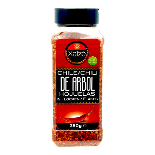 CHILE XATZE 380 GR CHILE ARBOL HOJUELAS