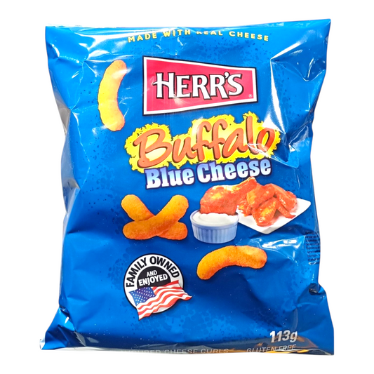 SNACK HERRS 113 GR BUFFALO BLUE CHEESE CURLS | 12 x 113g