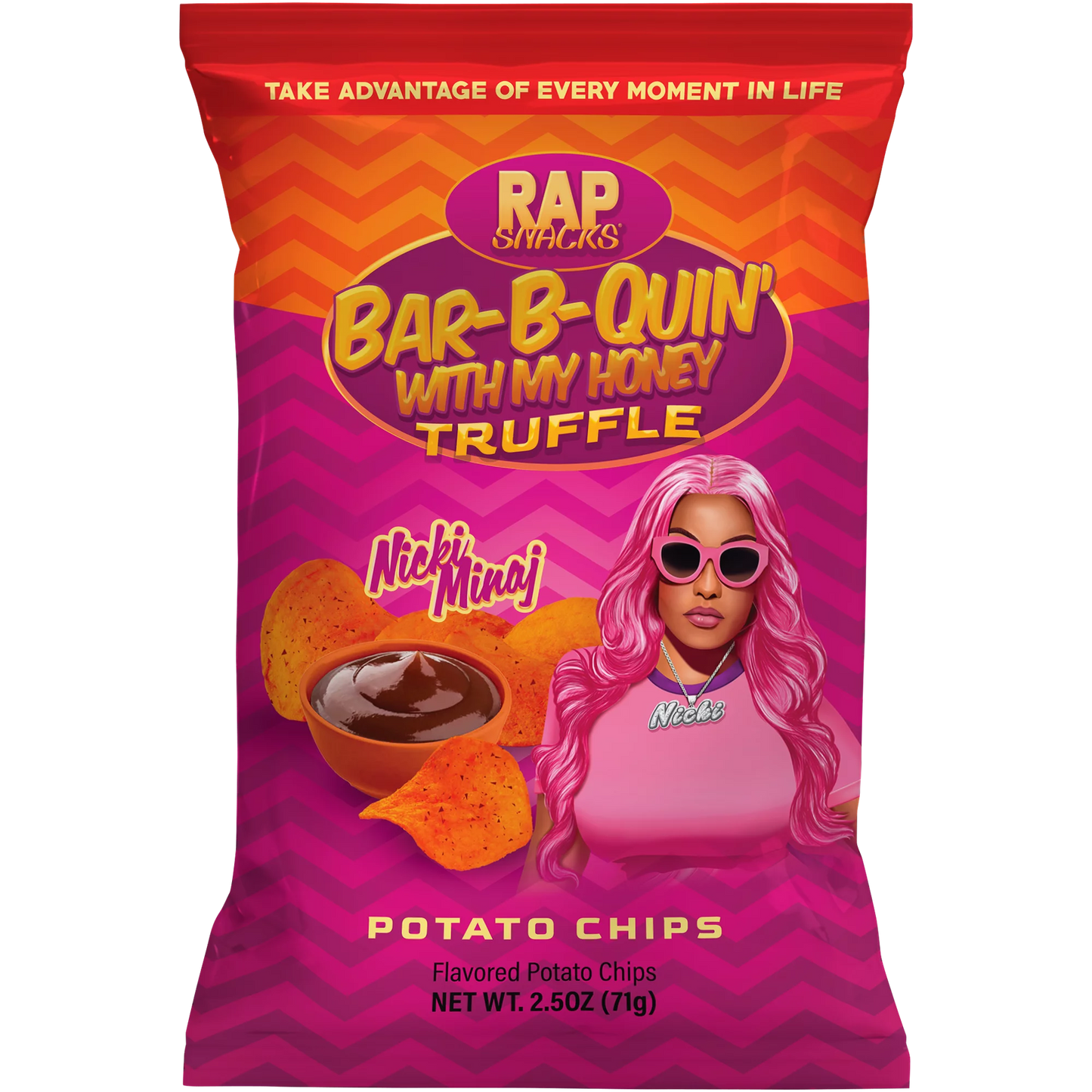 SNACK RAP SNACKS 71 GR NICKI MINAJ BARBIE-QUE HONEY TRUFFLE CHIPS (12 UN) | 12 x 71g