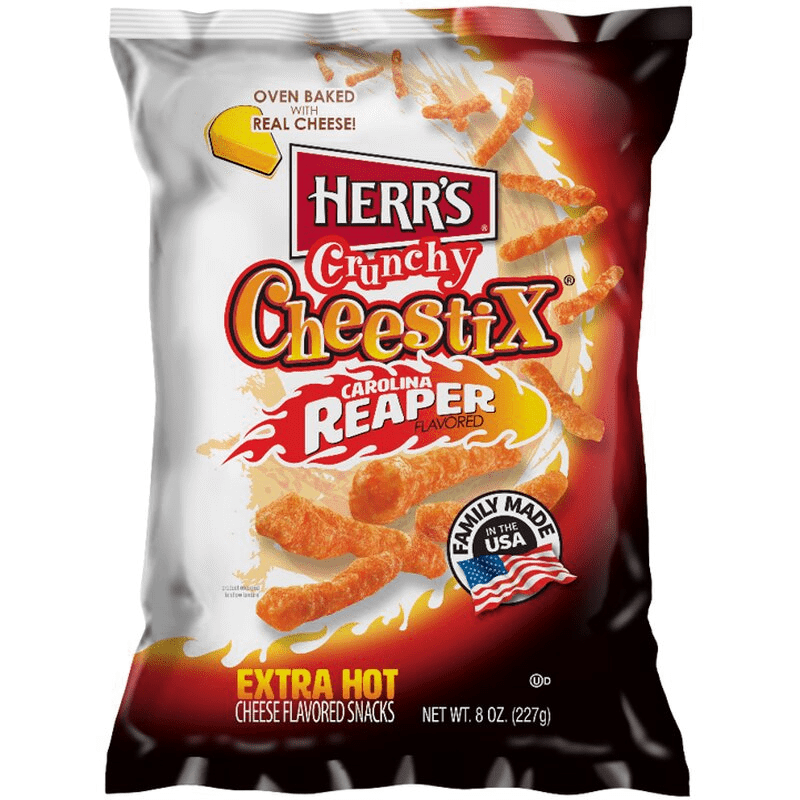 Herr's Crunchy Cheestix Carolina Reaper USA | 8 x 227g